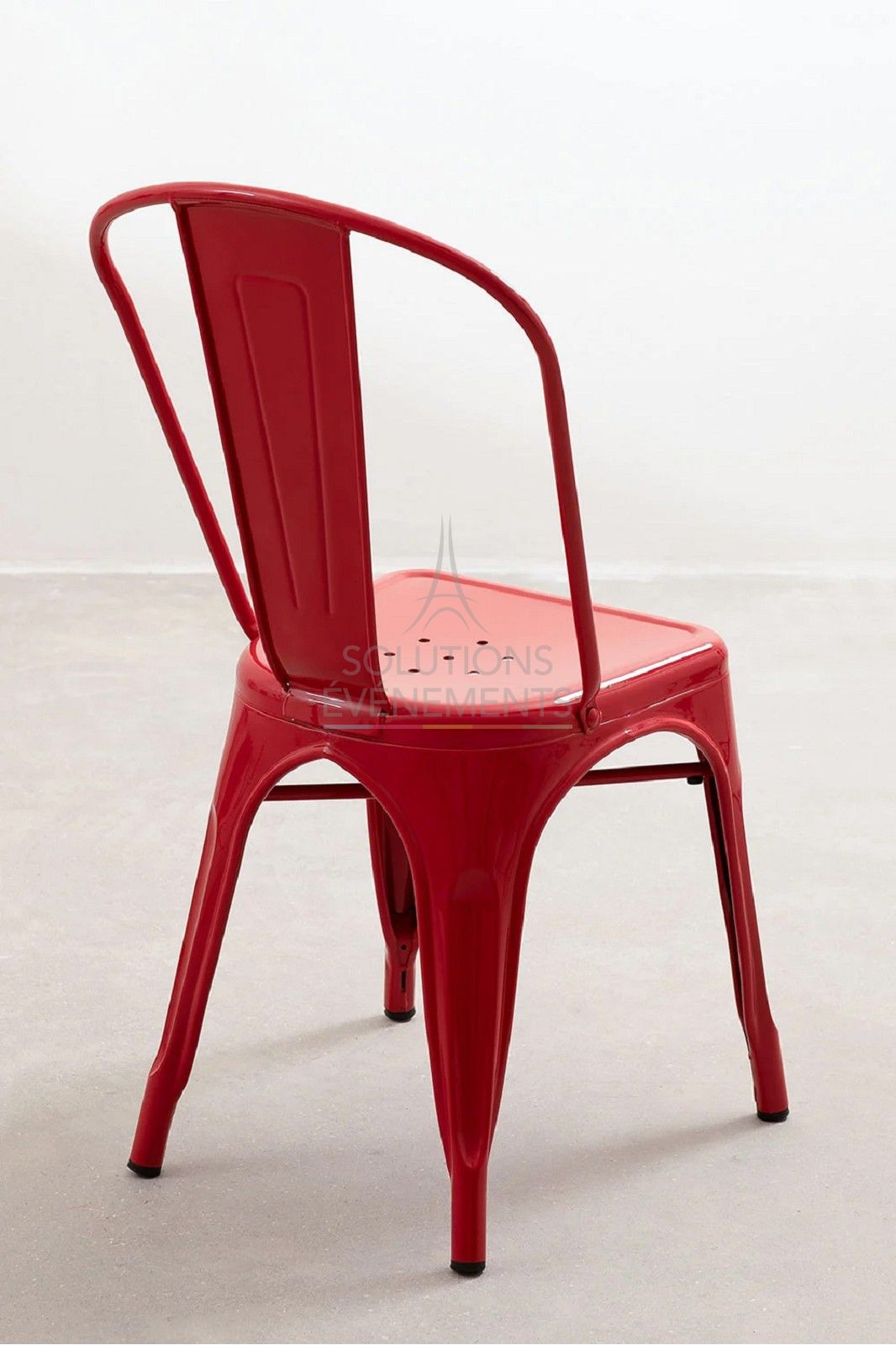 Red industrial tolix chair - Visual 3