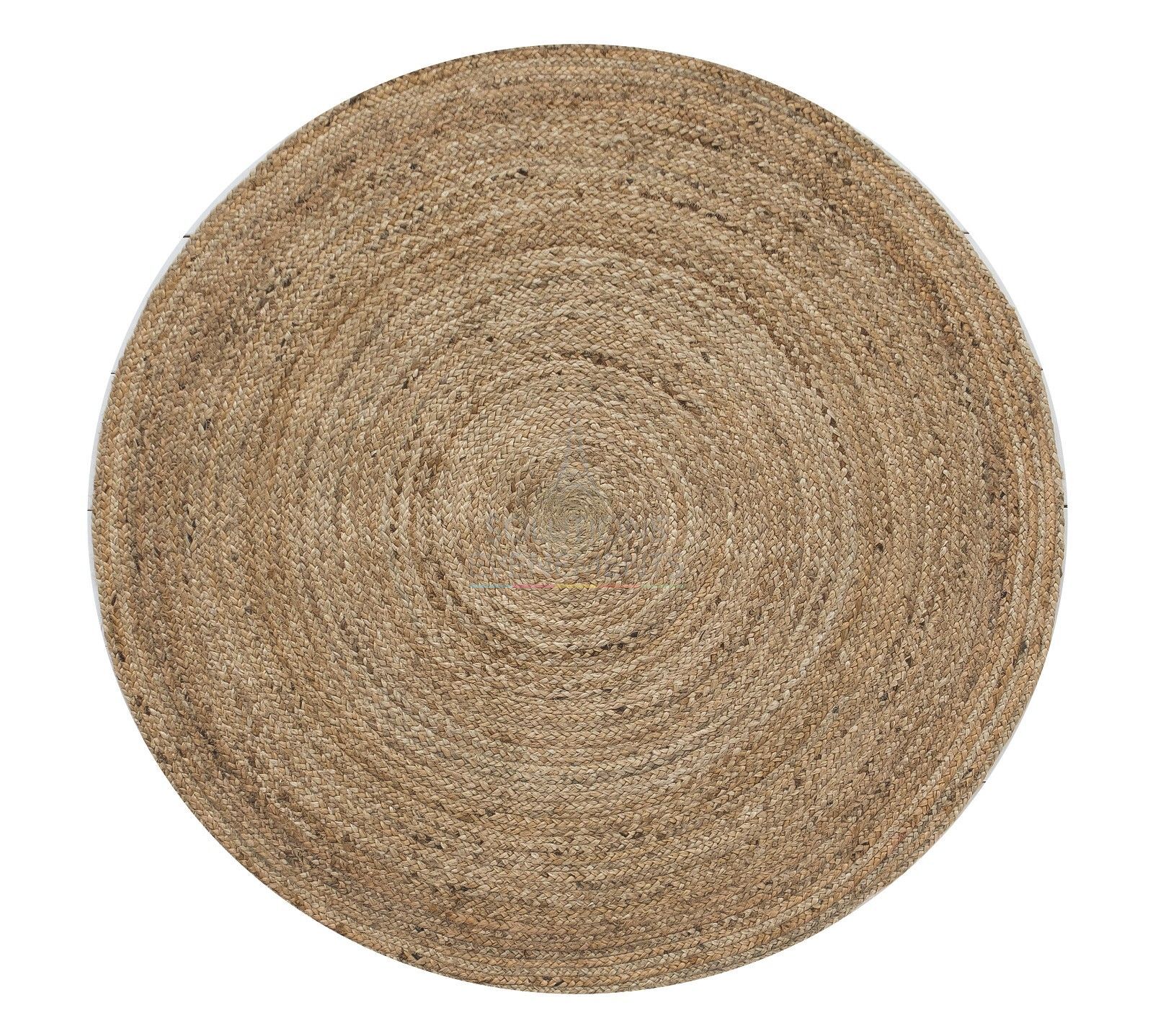 Rental round natural jute rug