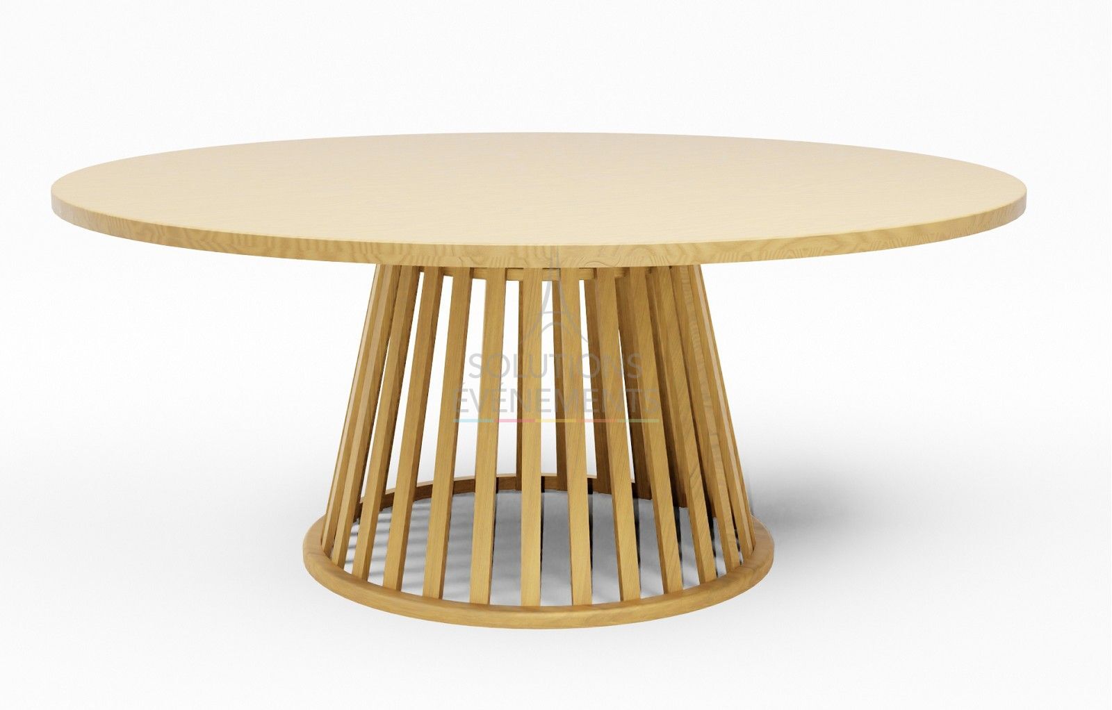 Round wooden table rental, 180 cm