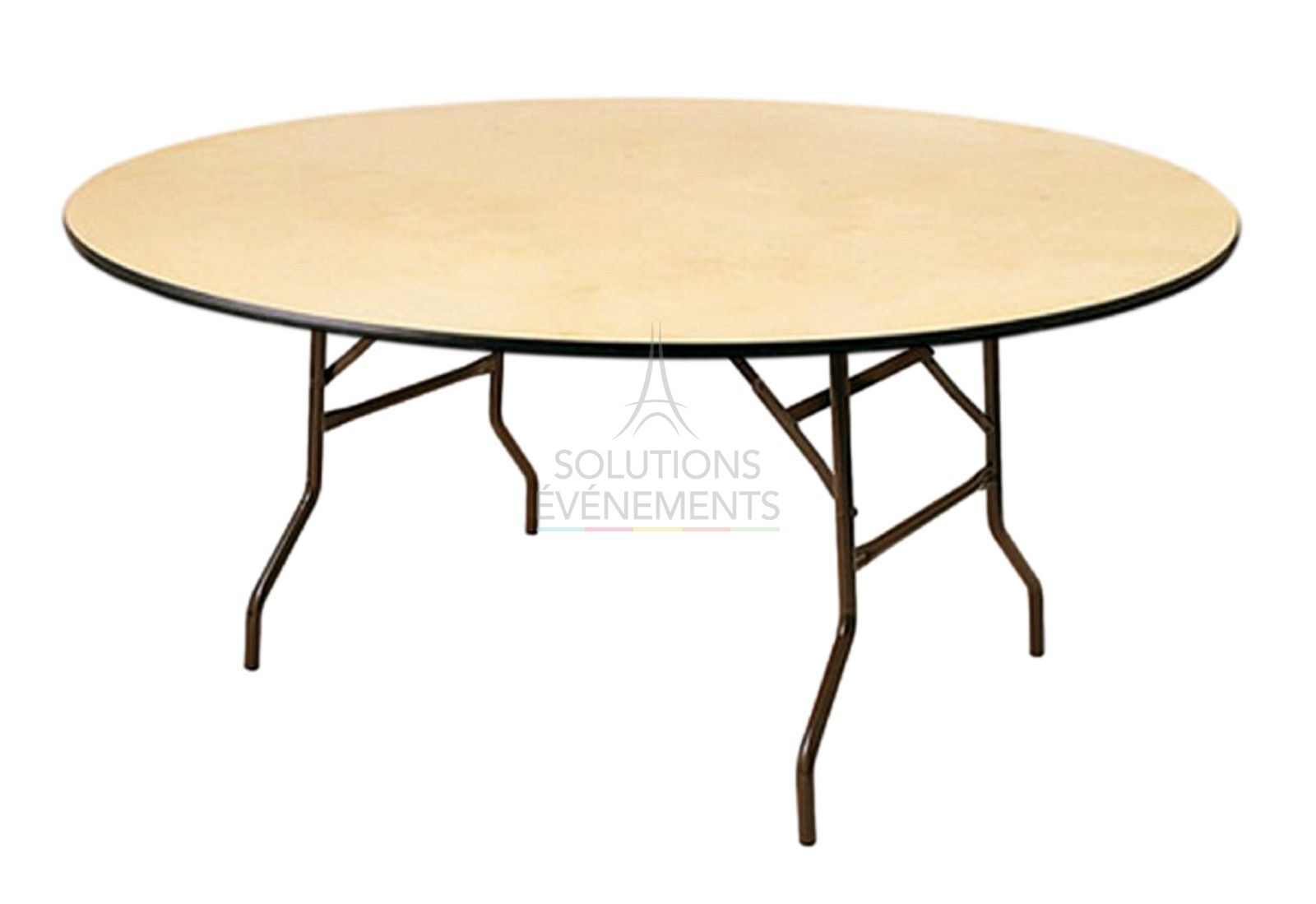 Location de table ronde en bois d'un diamètre de 150cm (8-10 personnes)