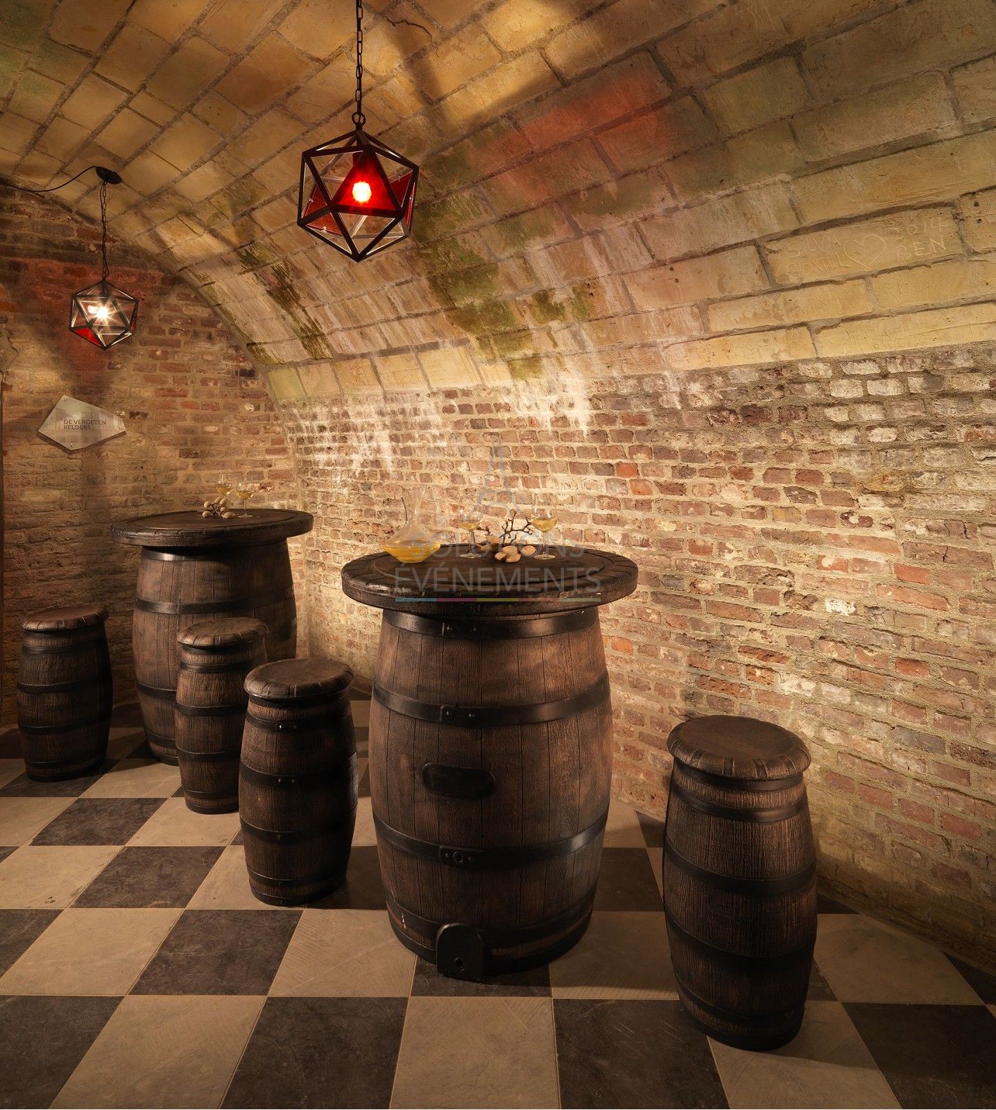 Salon Tonneau JACK - Mange debout + 3 tabourets - Visuel 2