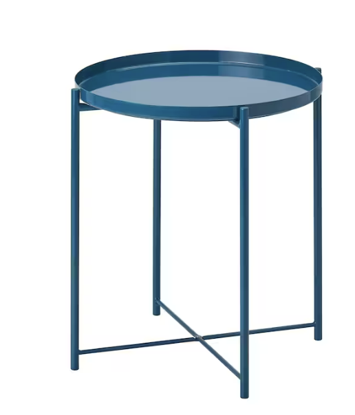 Location de table basse bleue en acier