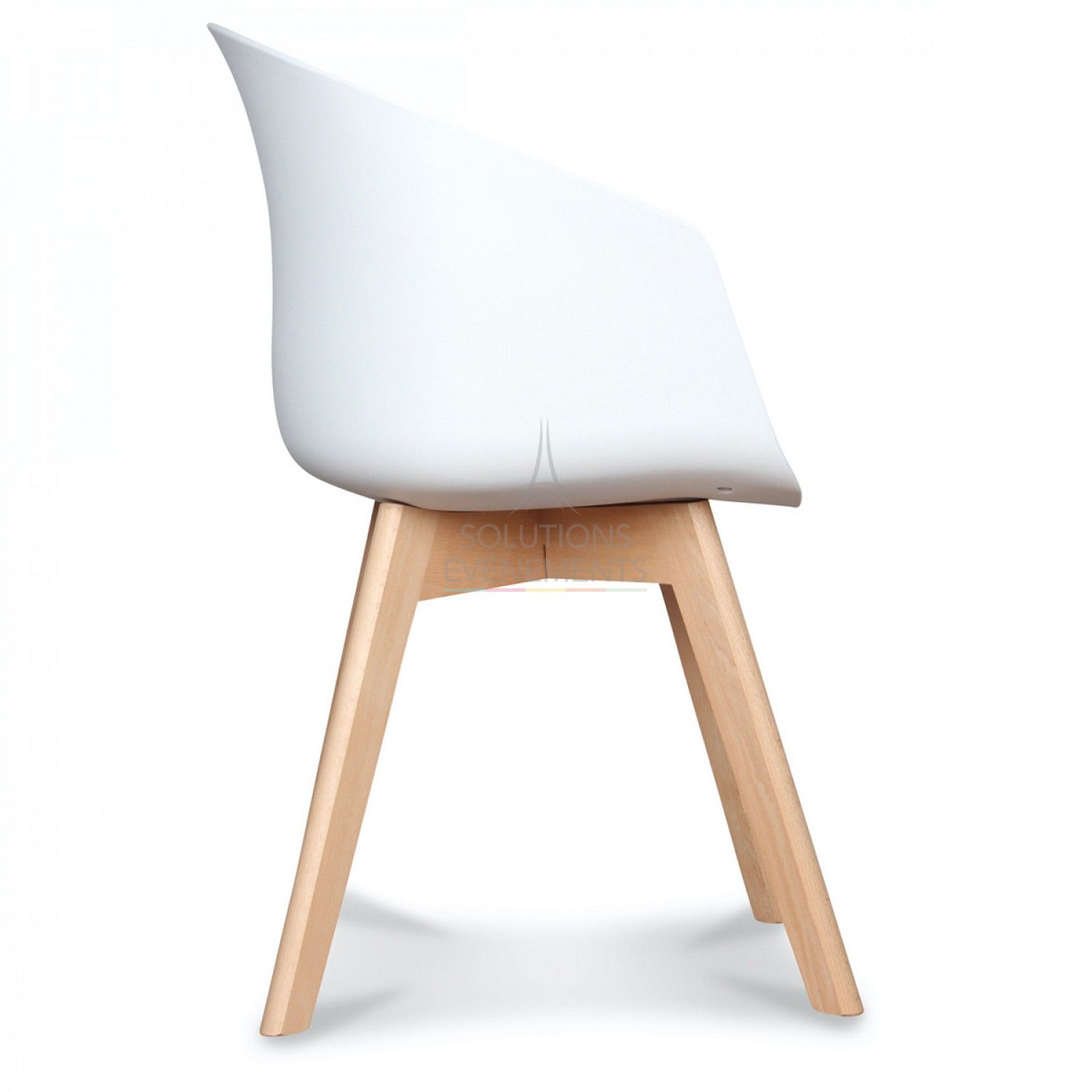 Scandinavian designer white armchair - Visual 3