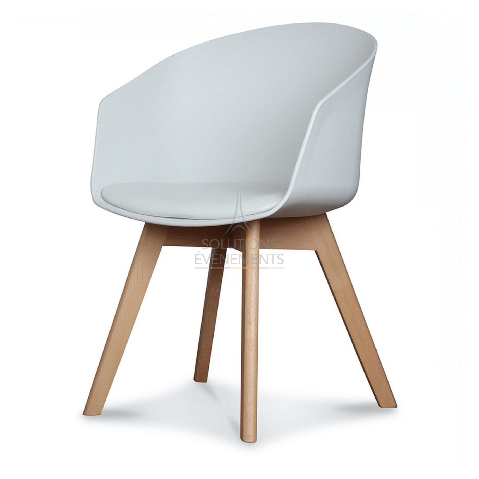 Scandinavian designer white armchair - Visual 1