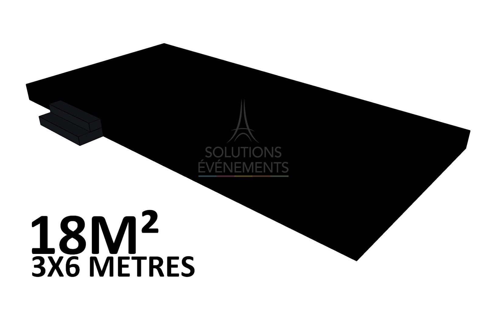Estrade 18m² premium pour événement corporate