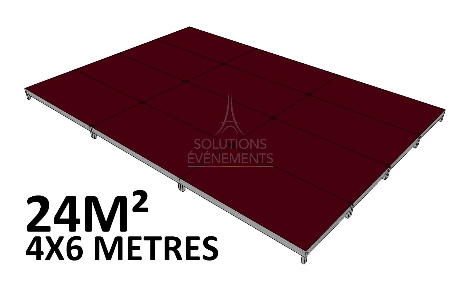 Grande estrade 24m² pour conférence et événement professionnel