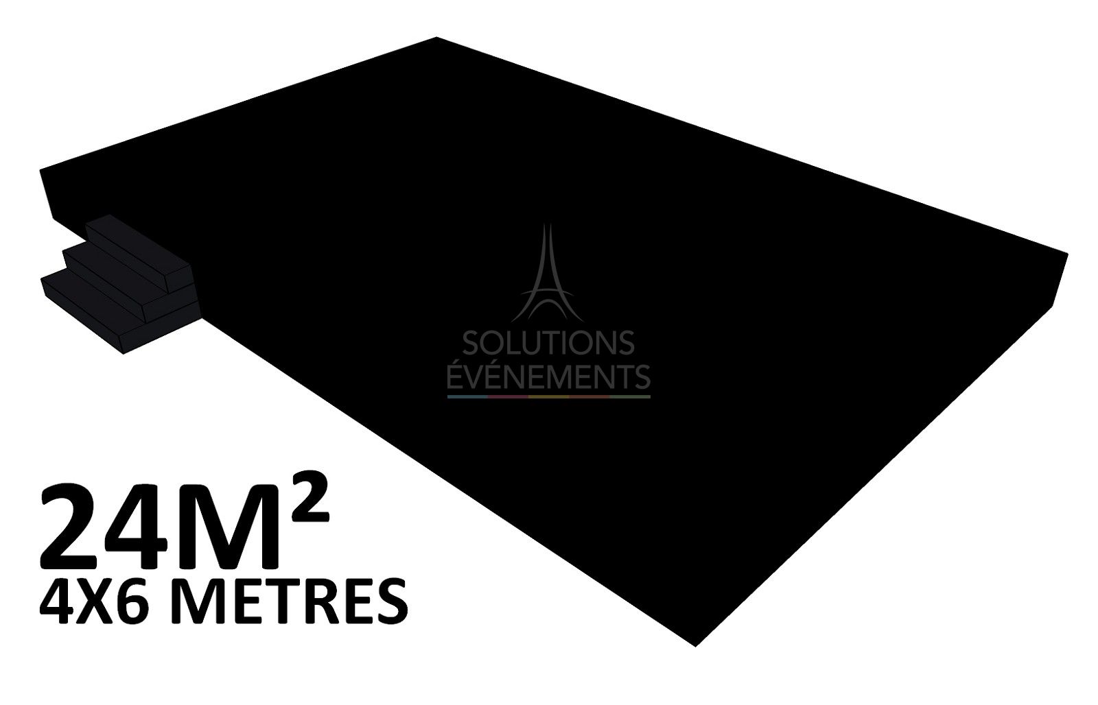 Podium 24m² habillé pour spectacle et gala