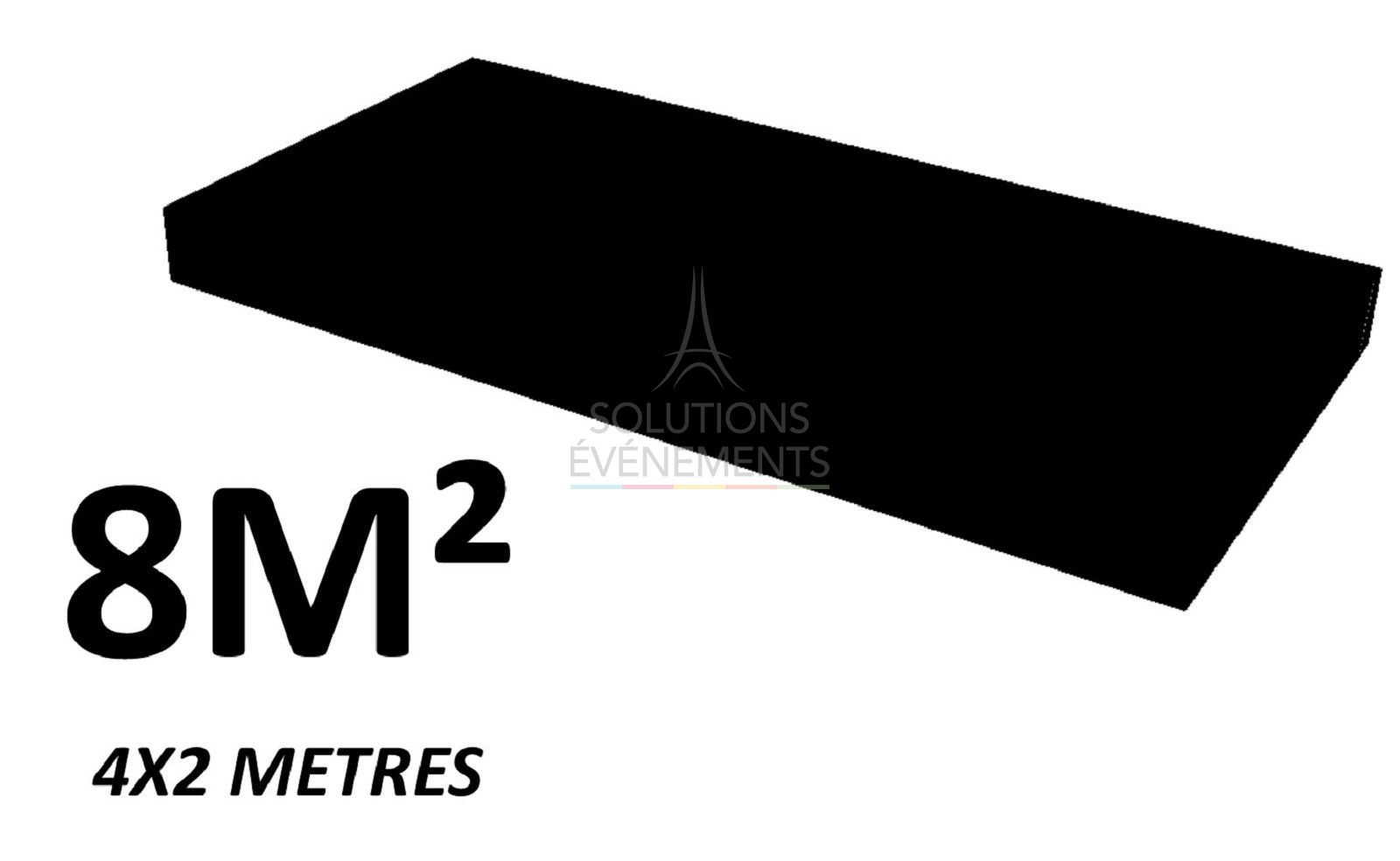 Location de scène, estrade, podium d'une hauteur de 20cm. Habillage jupe et moquette inclus