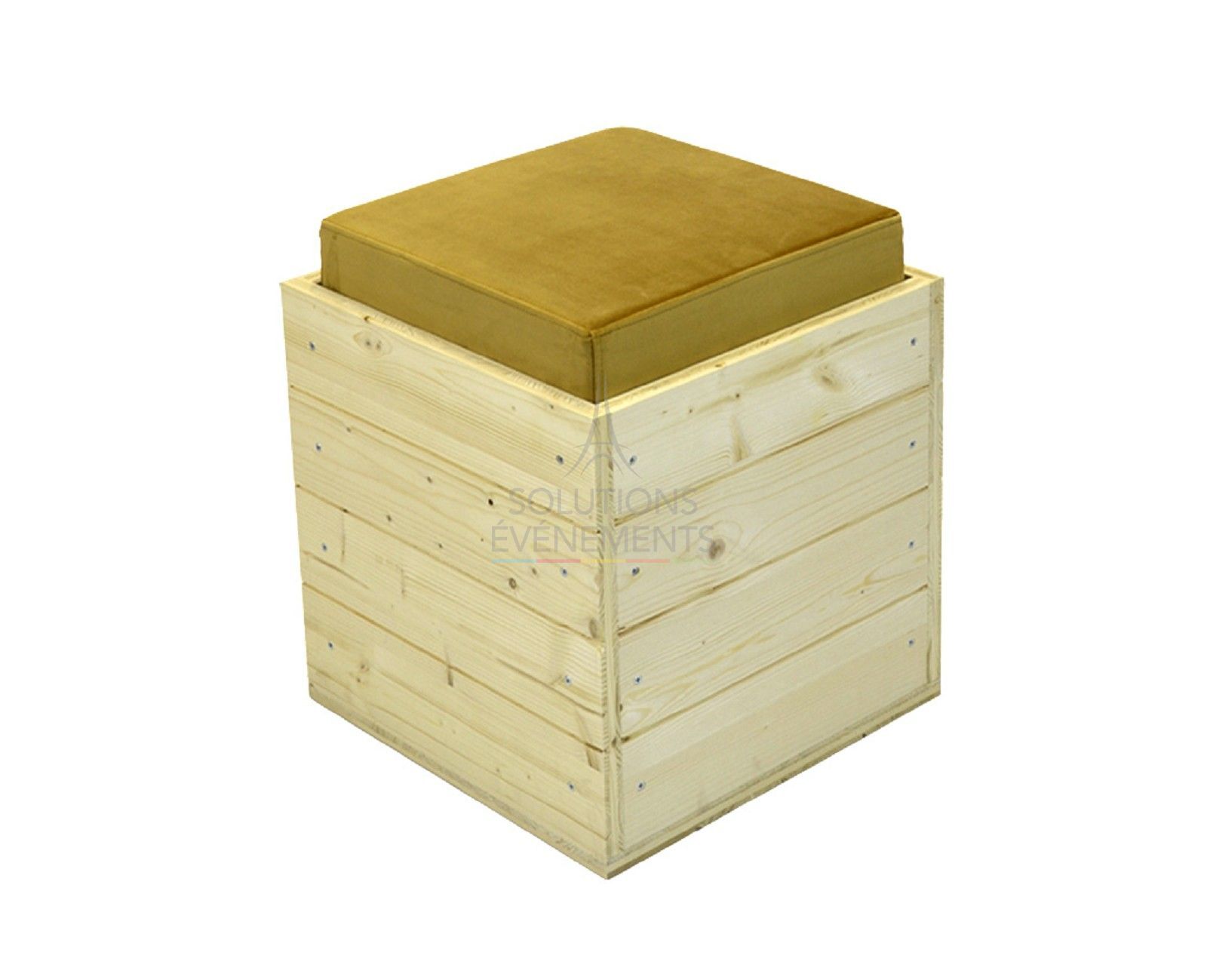 Senlis Pouf - Gold Velvet - Visual 1