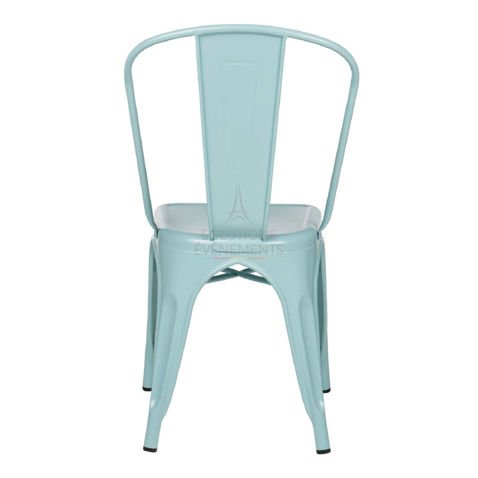 Sky blue industrial tolix chair - Visual 3