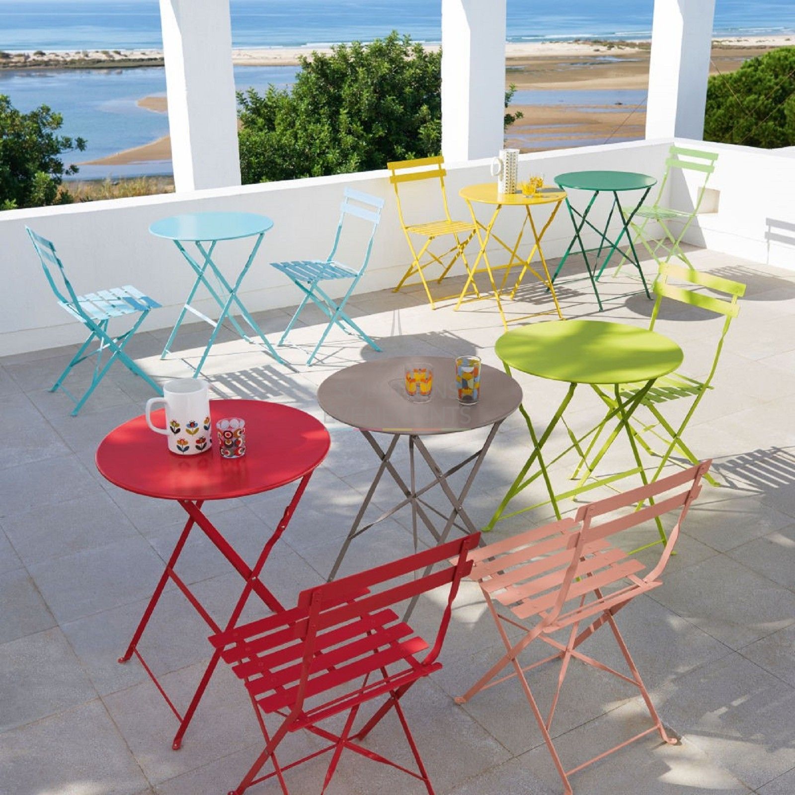 Square Anise Green Folding Table - Visual 2