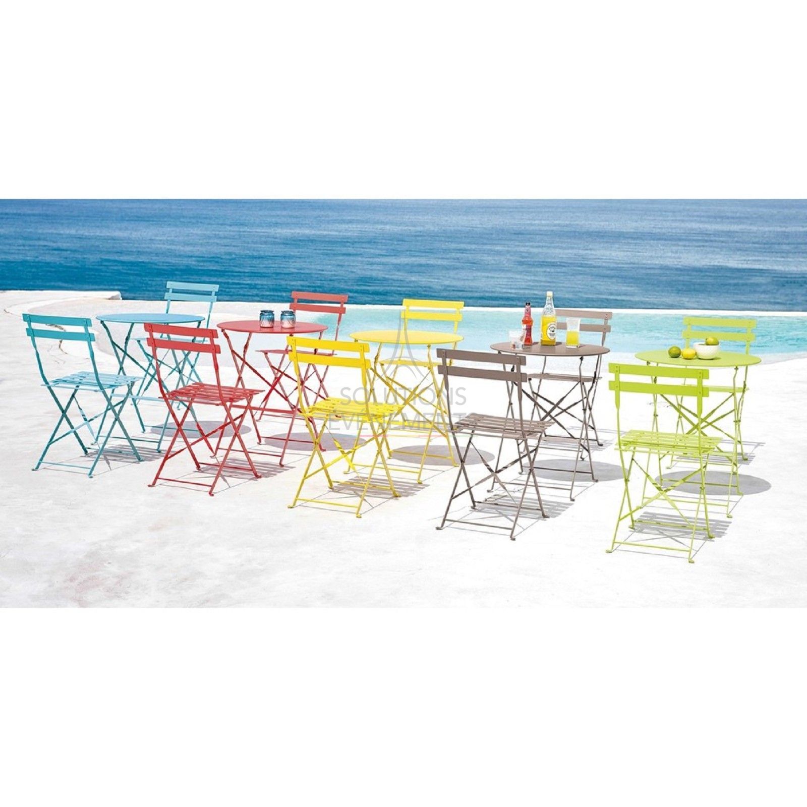 Square Anise Green Folding Table - Visual 3