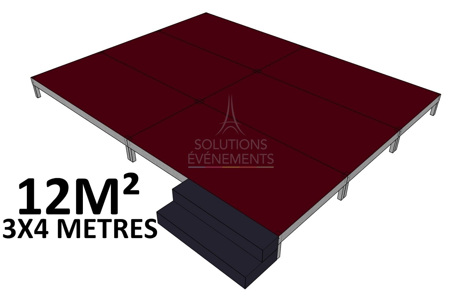 Location d'estrade 12m² polyvalente pour événement professionnel