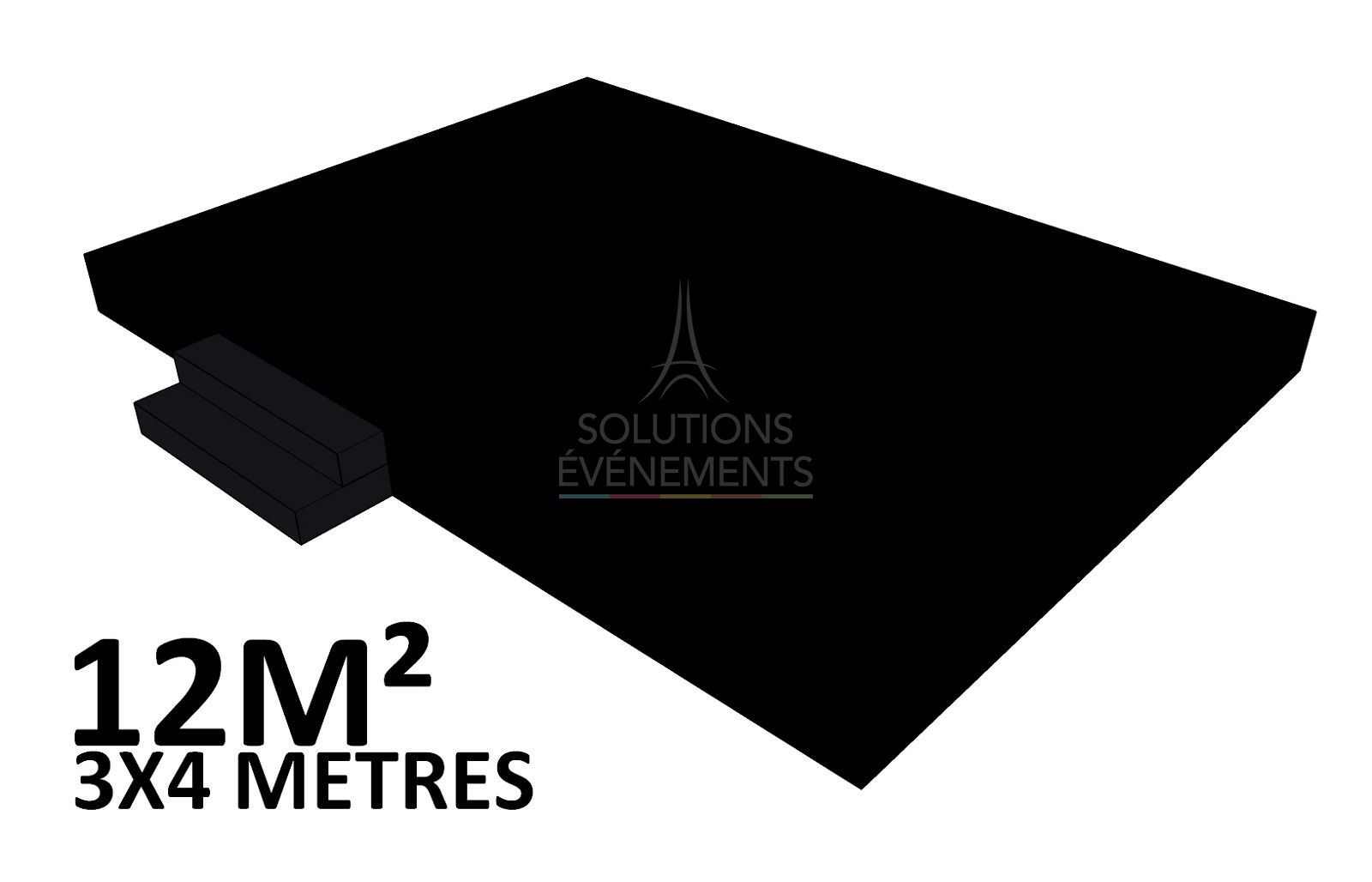 Rental of stage, platform, podium with a height of 40cm. Skirt and carpet covering included