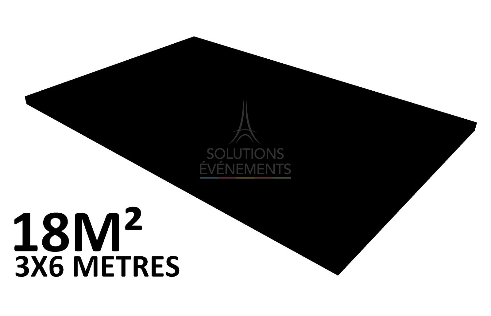 Location de scène, estrade, podium d'une hauteur de 20cm. Habillage jupe et moquette inclus