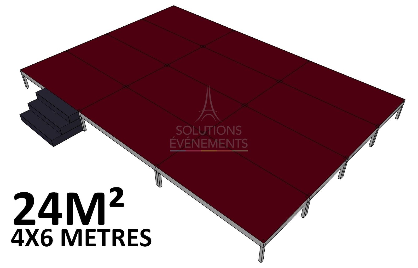 Stage 24m2 height 60cm gross - Visual 1