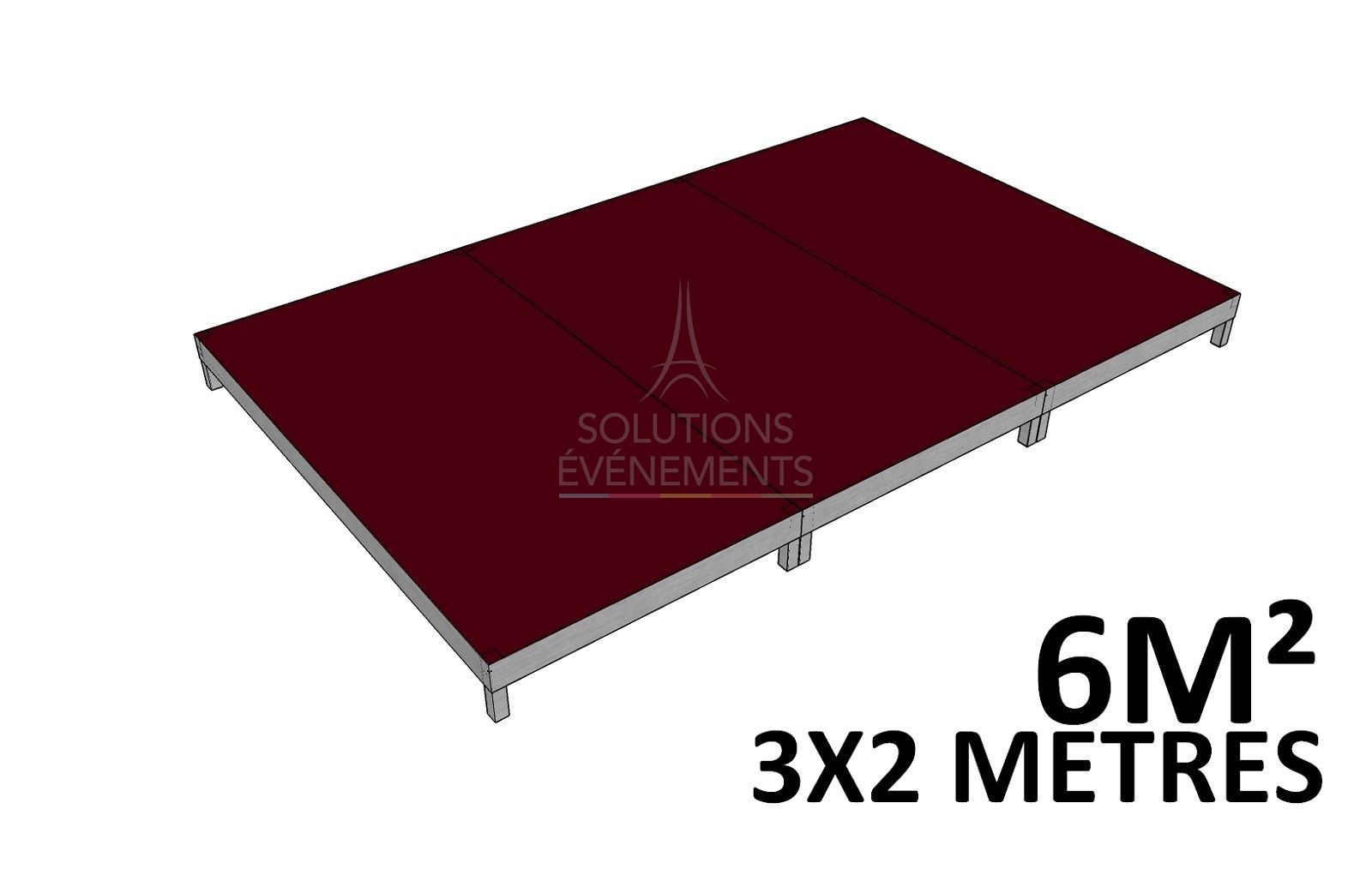 Location d'estrade compacte 6m² pour salon et prise de parole