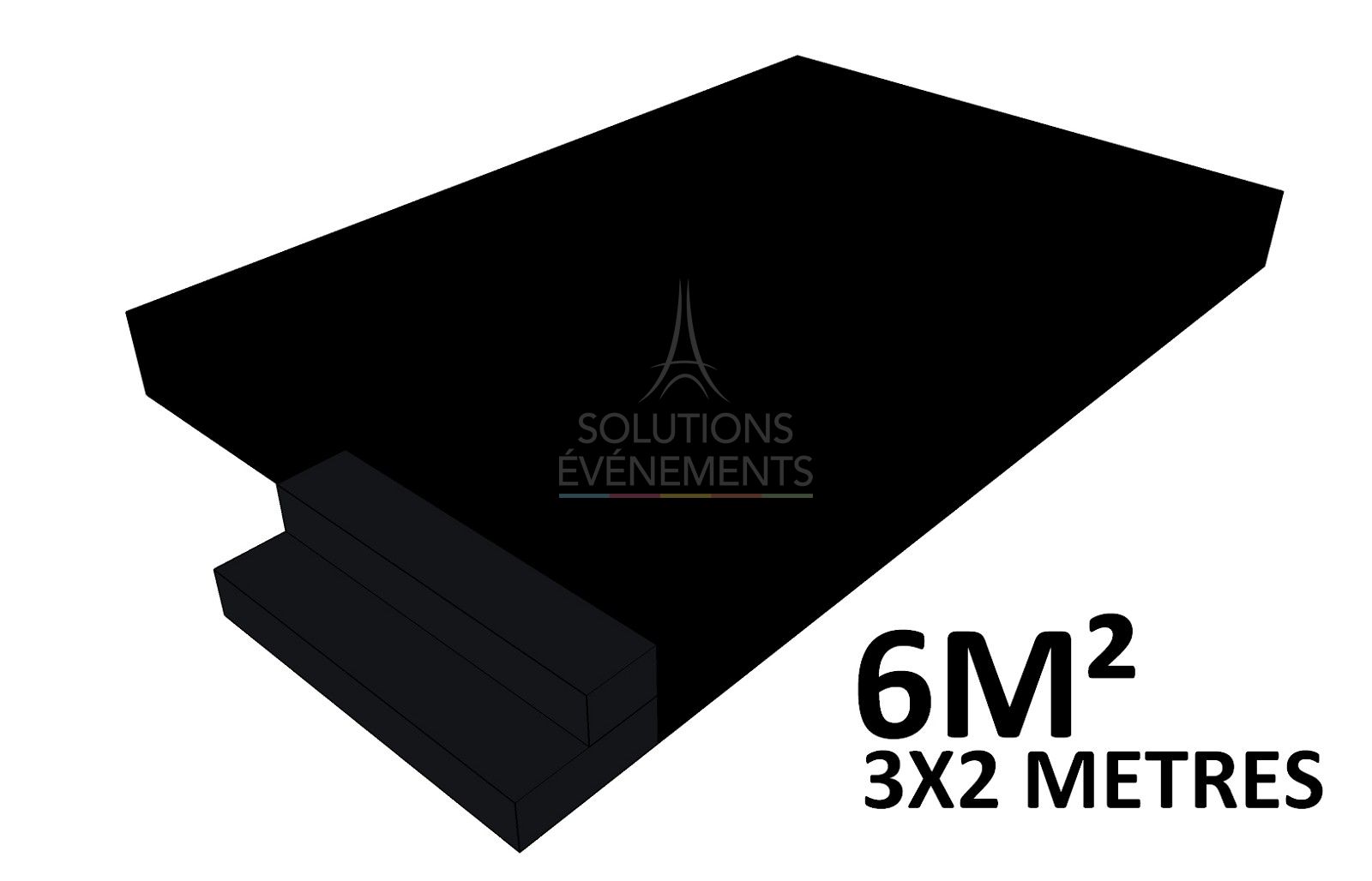 Rental of stage, platform, podium with a height of 40cm. Skirt and carpet covering included
