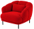 red 3d fabric armchair rental