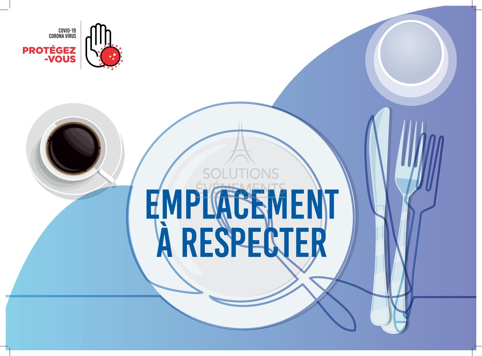 Sticker 'SET DE TABLE - EMPLACEMENT A RESPECTER'
