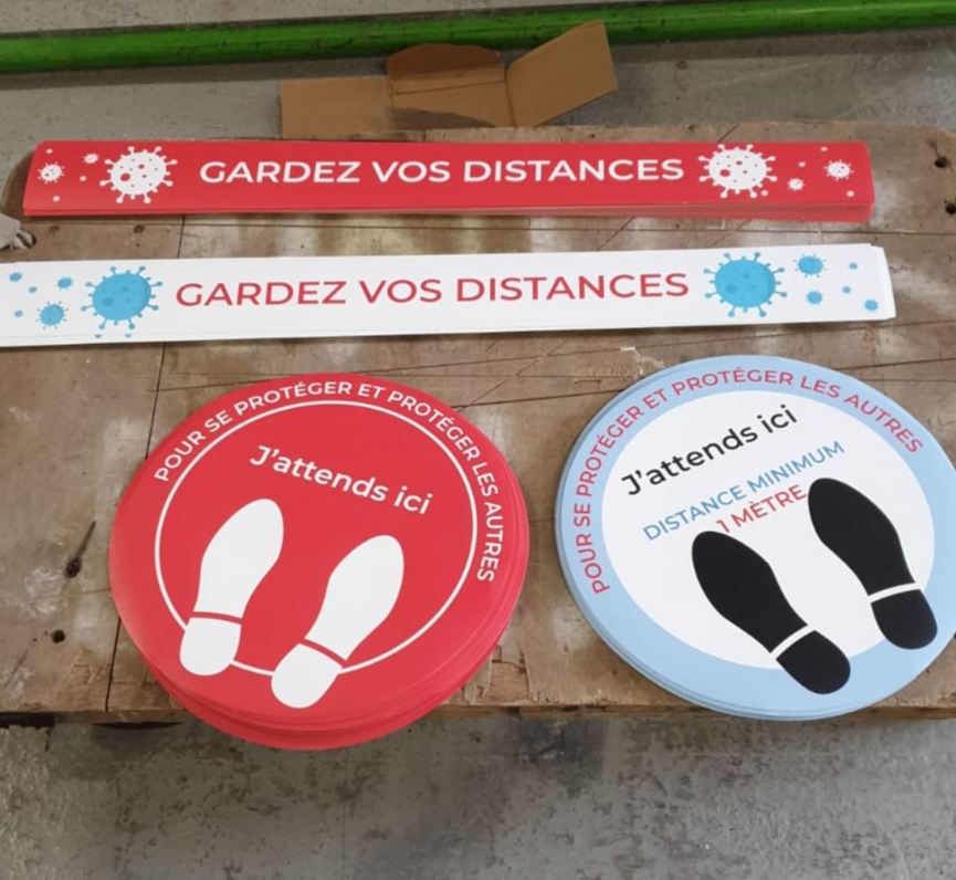 Stickers Gardez vos distances 15x80cm - Visuel 2