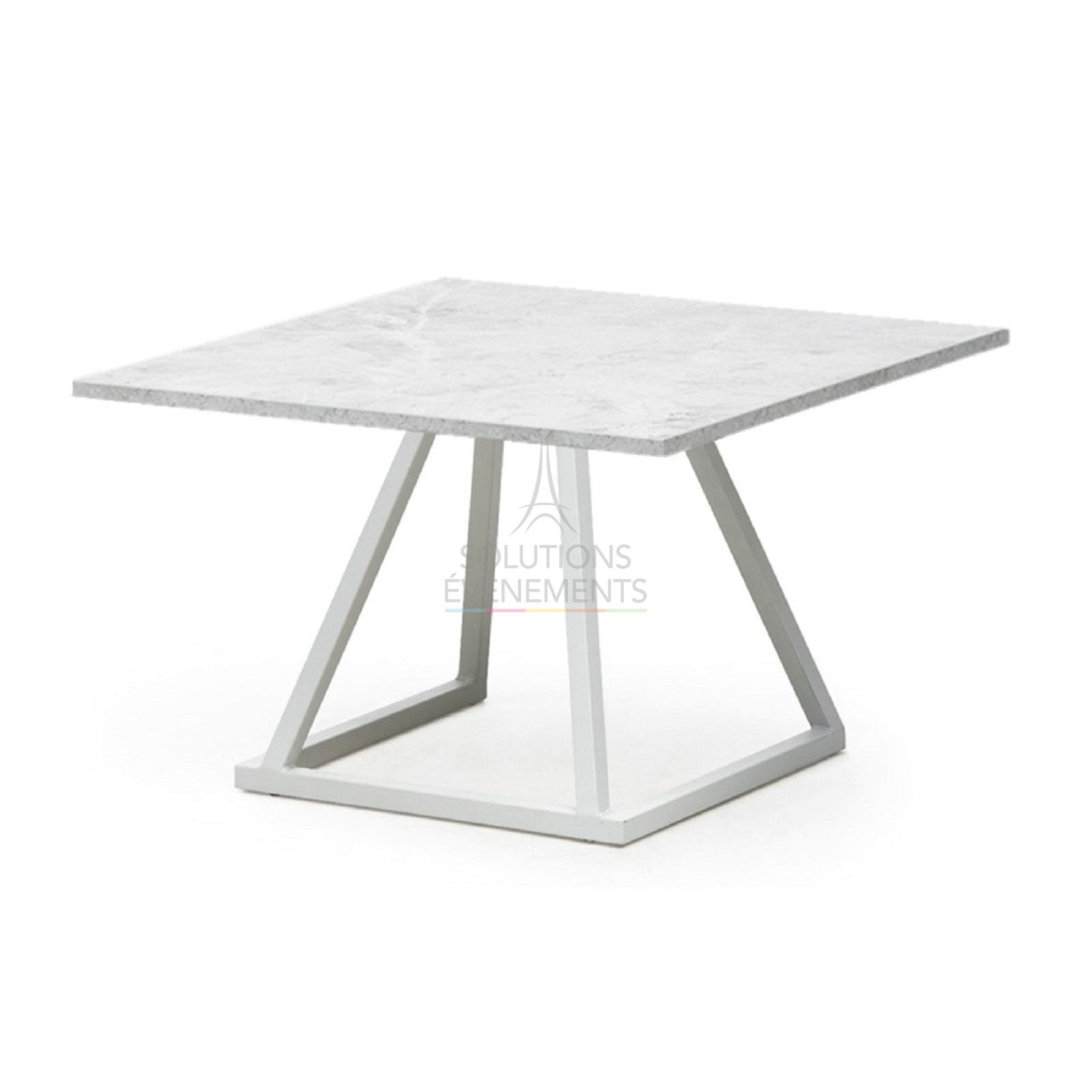 Table Basse Linea Blanc - Plateau Marbre Blanc - Visuel 1