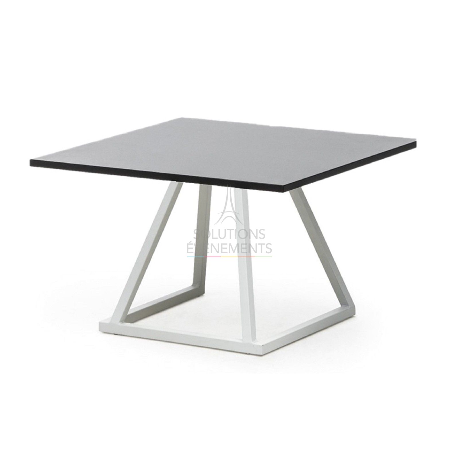 Table Basse Linea Blanc - Plateau Noir - Visuel 1
