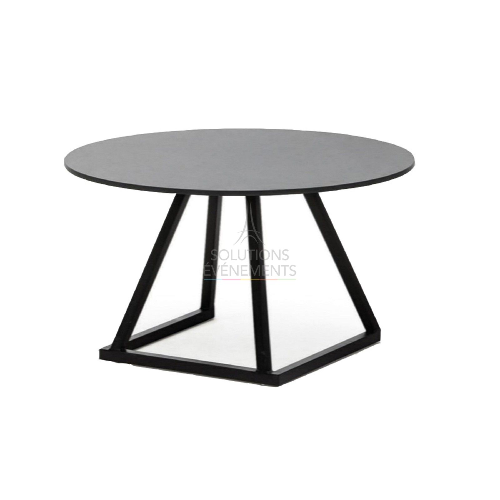 Location de petite table basse lounge Linea avec plateau rond.