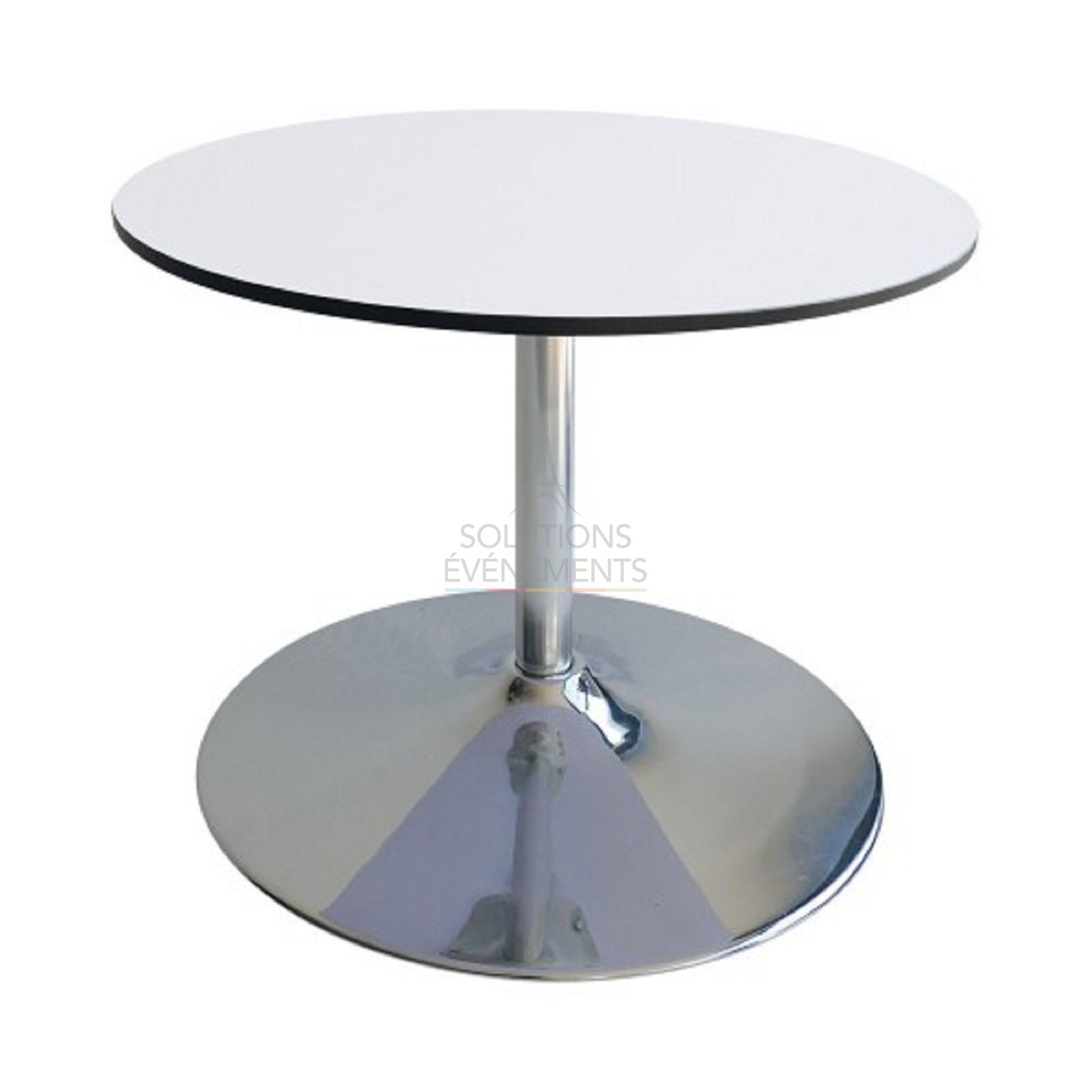 Location de table basse blanche diametre 60cm