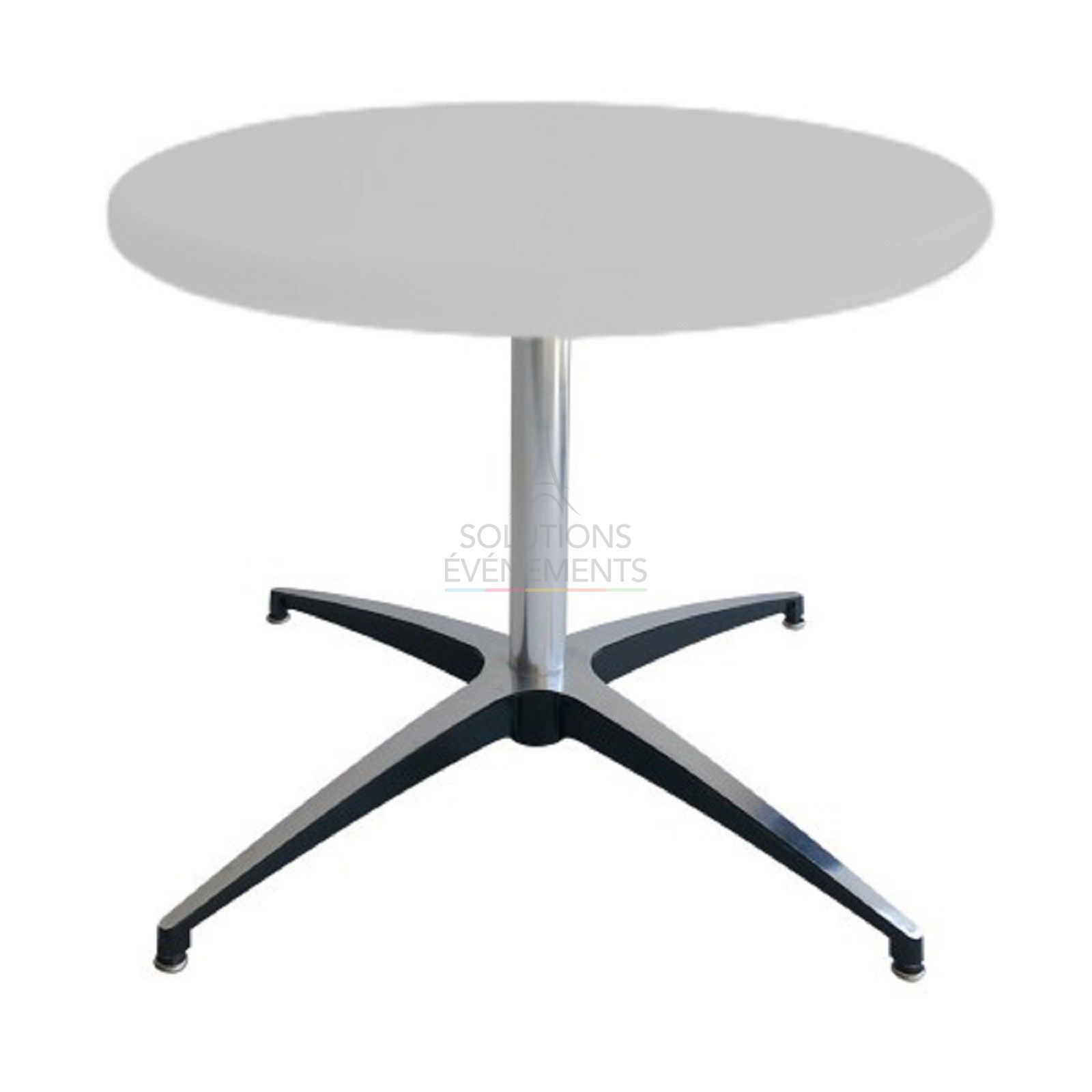 Location de table basse blanche diamètre 70cm