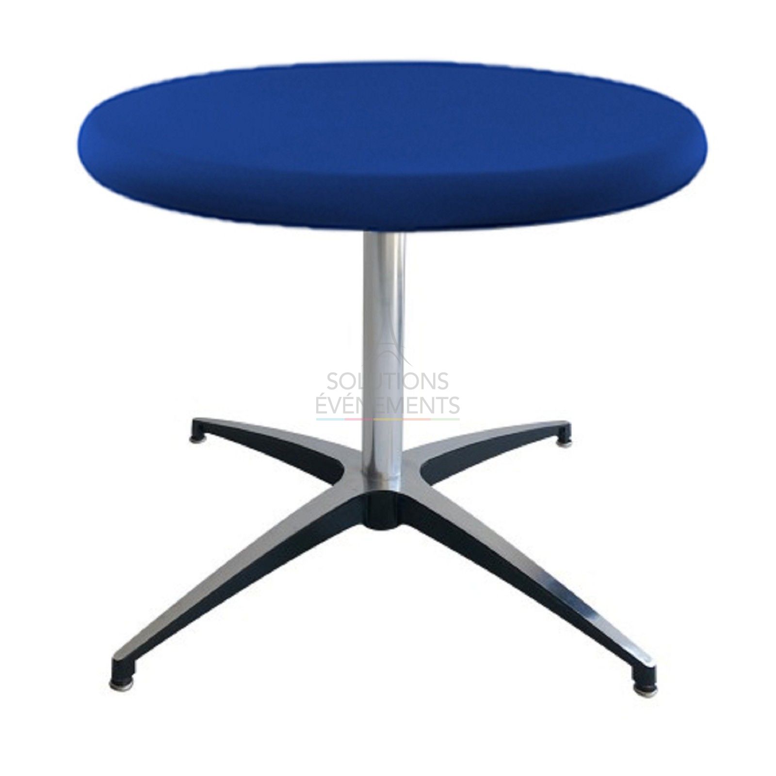 Location de table basse bleue diamètre 70cm