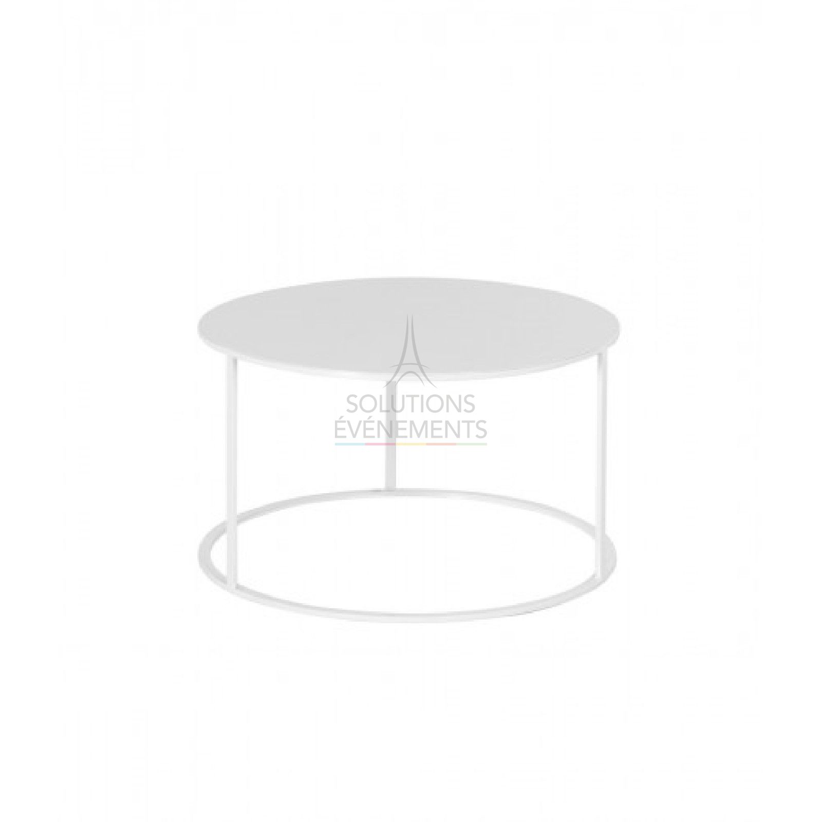 Location de table basse lounge. couleur blanche