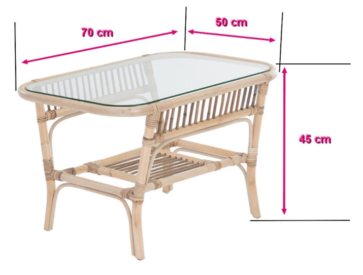 Table Basse Rotin Exotique - Visuel 2