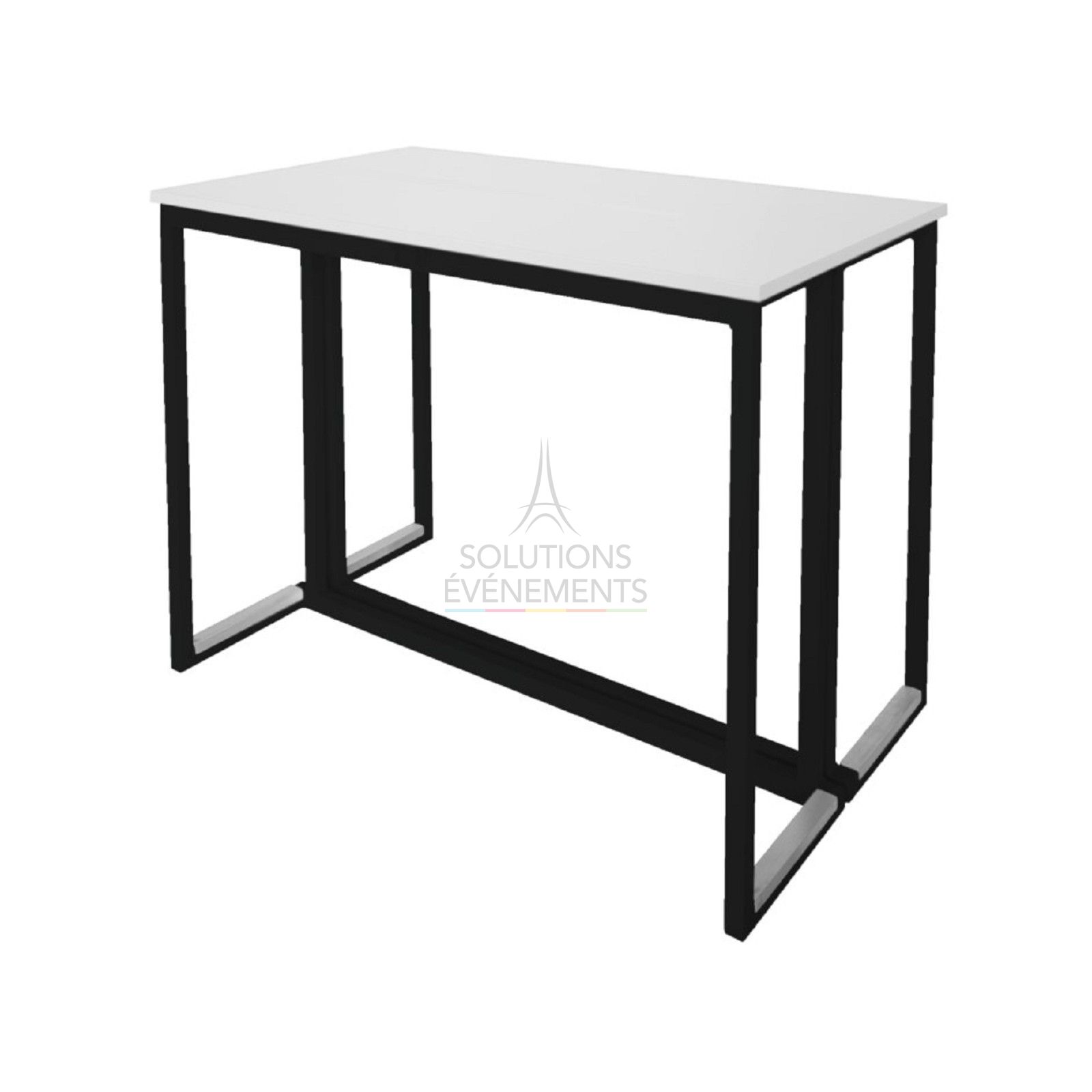 Table Buffet Kubo Noire - Plateau Blanc - Visuel 1