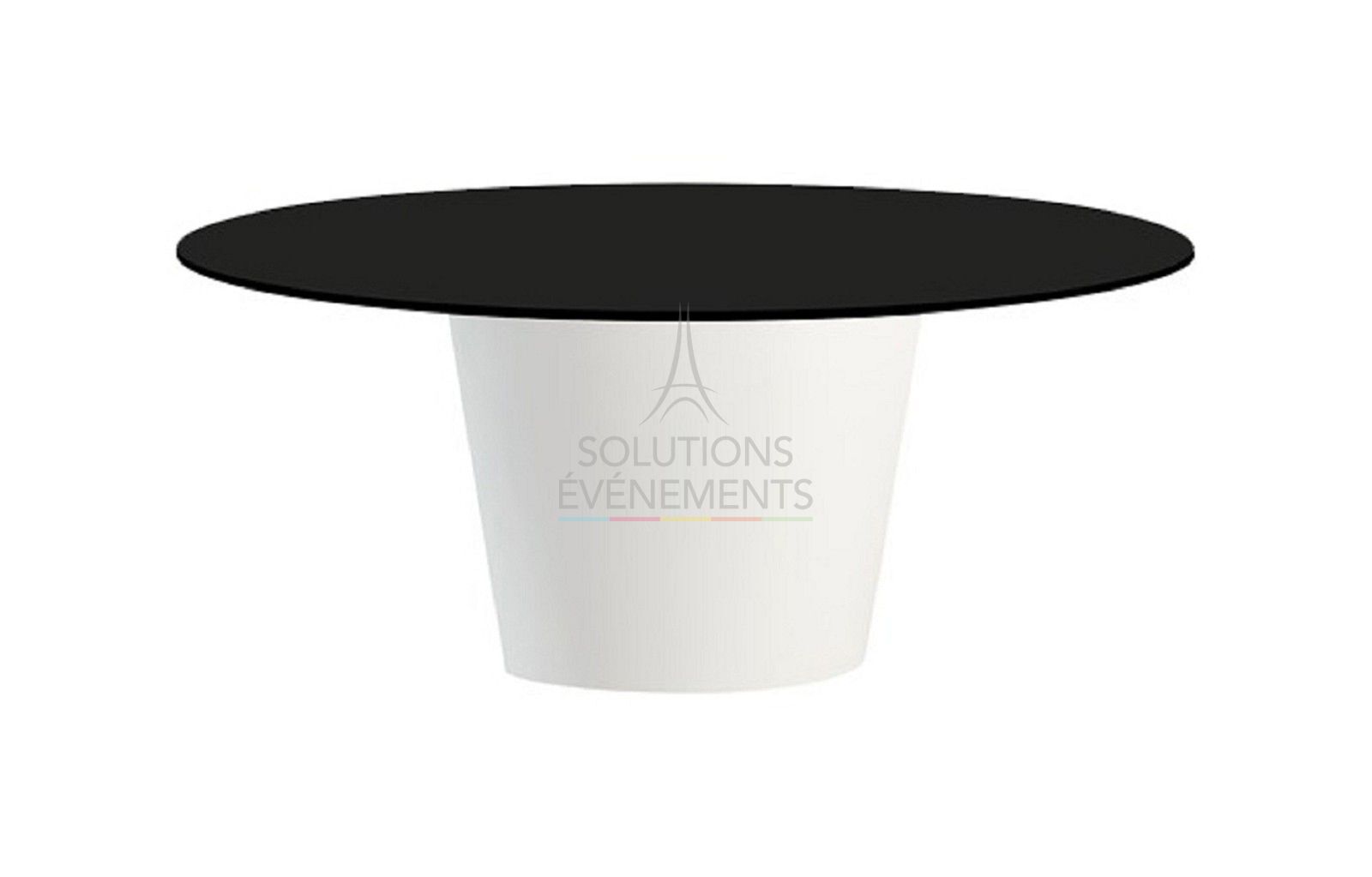 Table CONIC-O Blanche - Plateau Noir 150 cm - 8-10 pax - Visuel 1