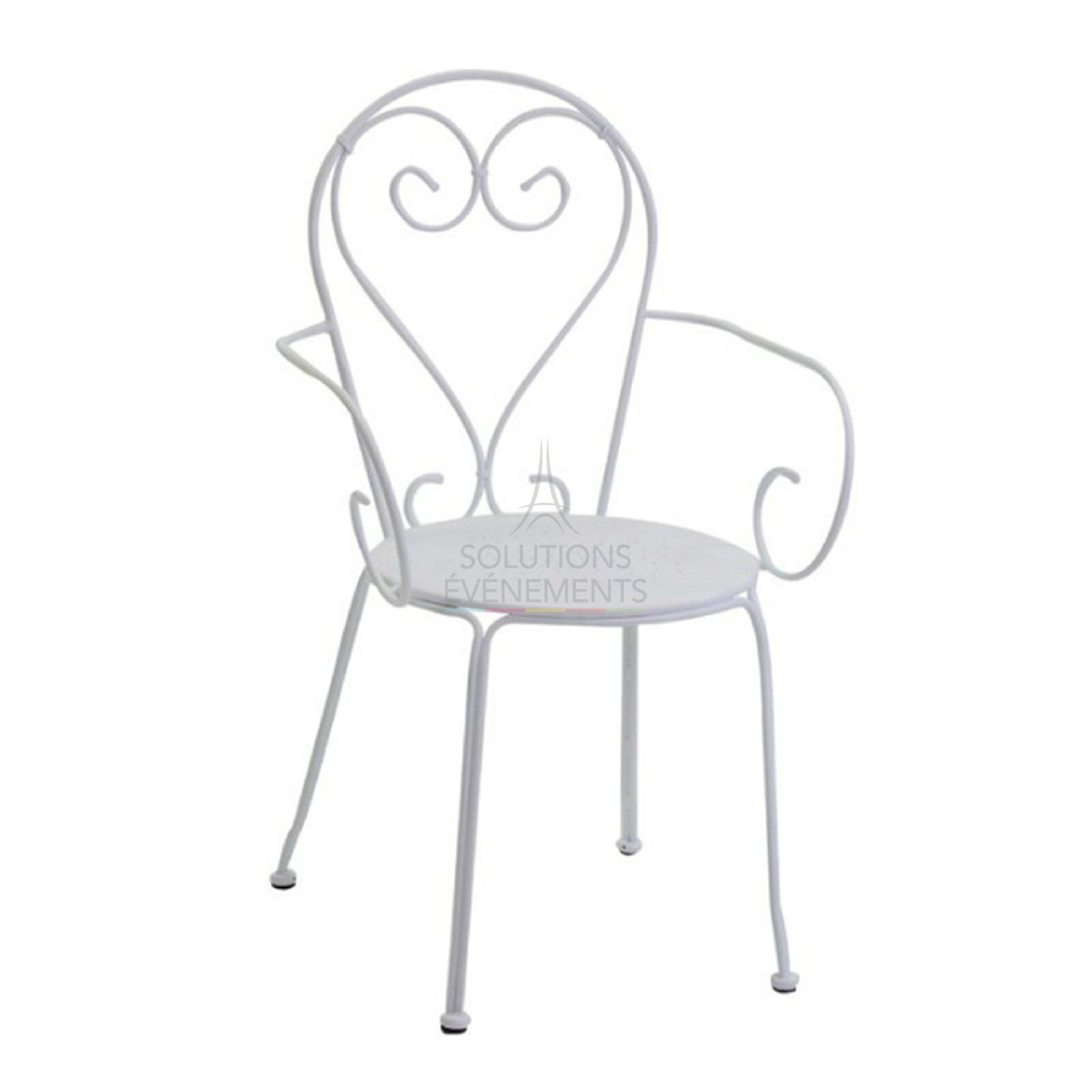 Table de jardin blanche en fer forgé  - Visuel 2