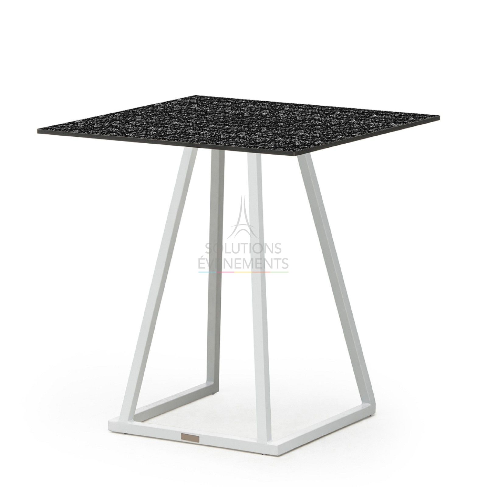 Table Dinner Linea Blanc- Plateau carré recyclé noir Terrazzo - Visuel 1