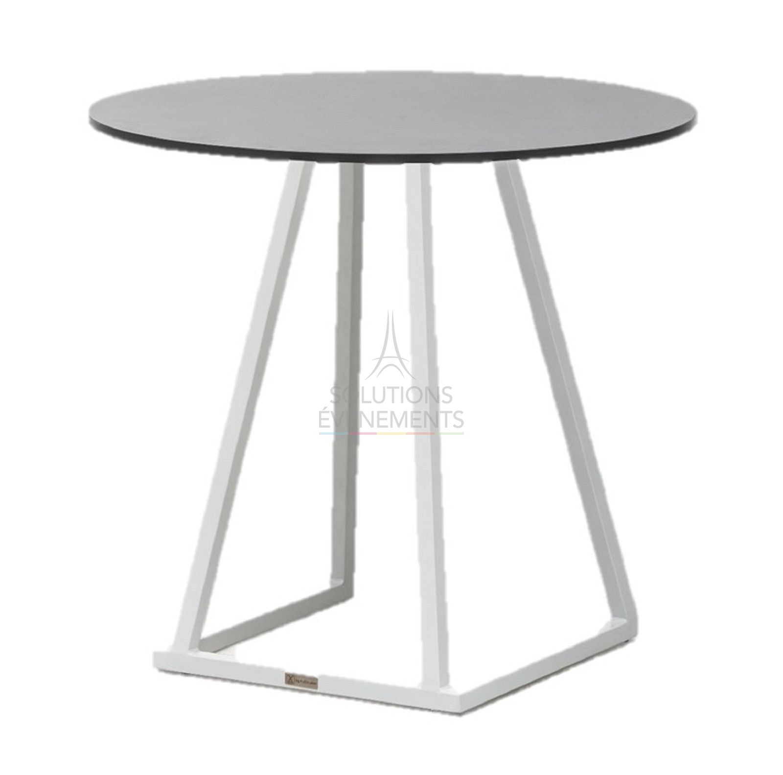 Table Dinner Linea Blanche - Plateau Rond Noir - Visuel 1