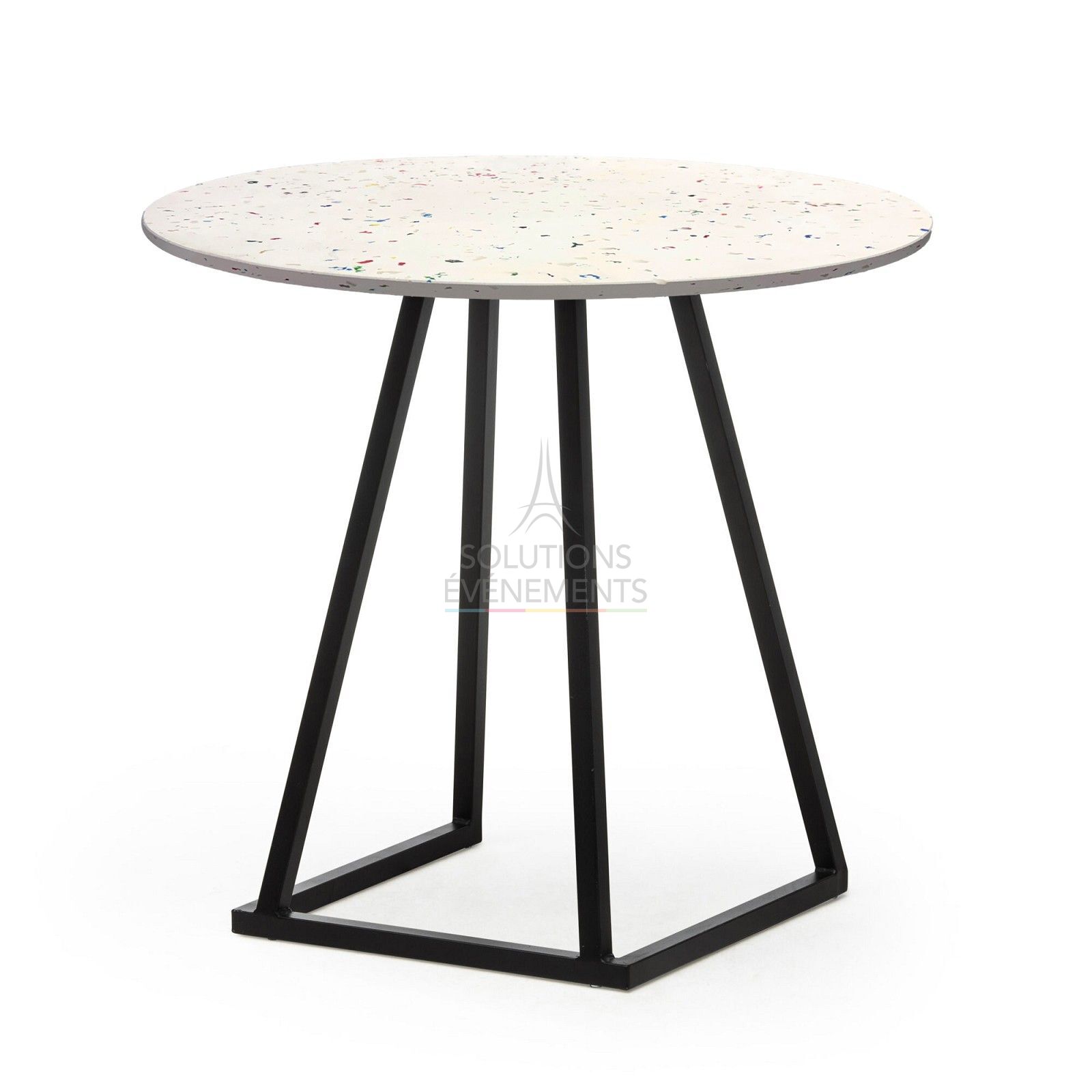 Location petite table guéridon éco-responsable avec plateau rond