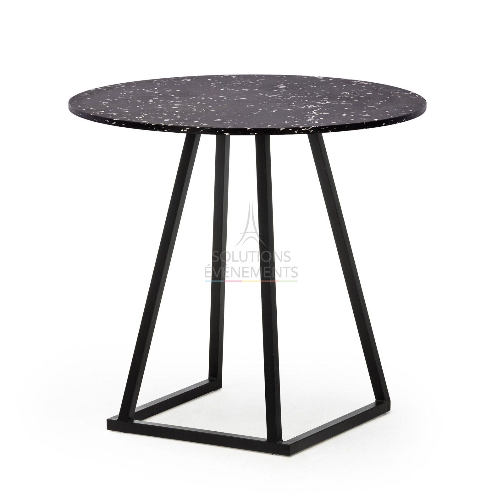 Location petite table guéridon éco-responsable avec plateau rond