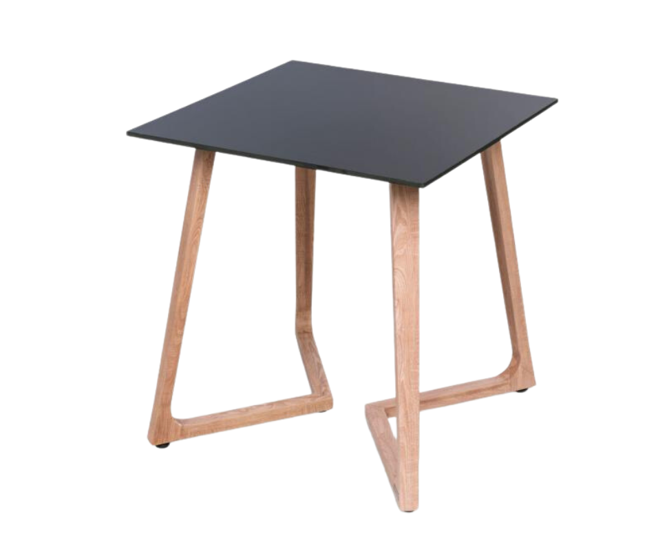 Location de petite table design avec plateau noir