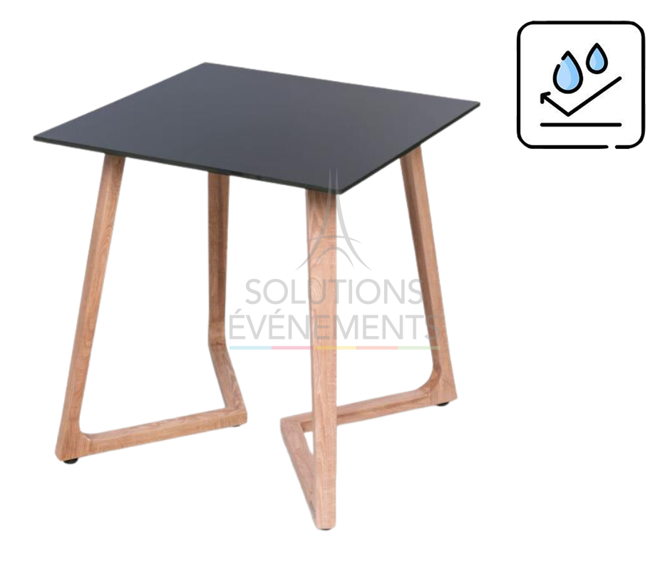 Table Dinner Wings - Plateau Noir Outdoor 80x80cm - Visuel 1
