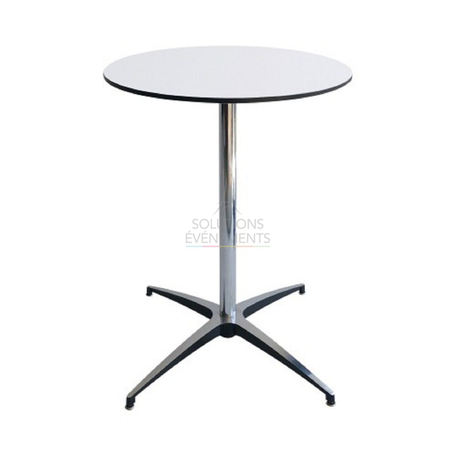 Location de table guéridon blanc, de diamètre 60cm