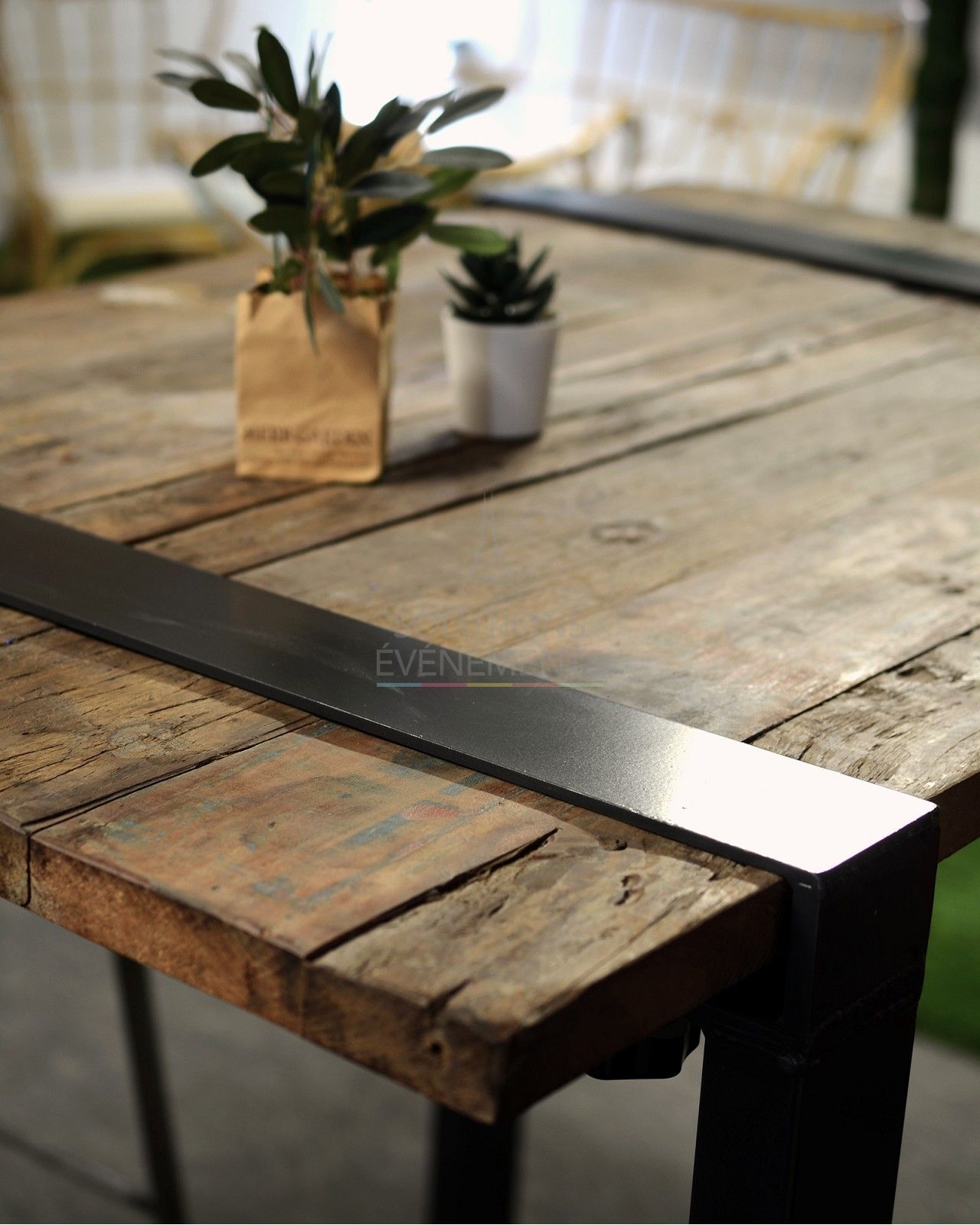 Table haute industrielle Gustave - 120 x 80 cm - 4 pax - Visuel 4