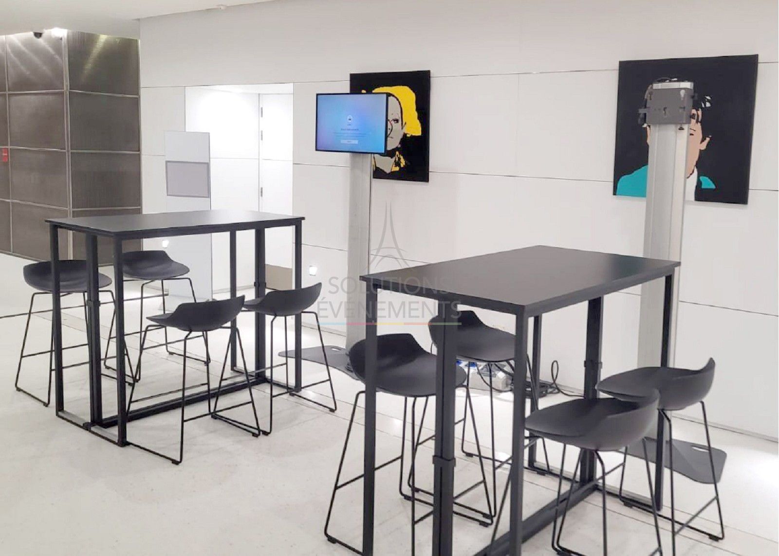 Table Haute Kubo Noire - Plateau Noir - Visuel 6