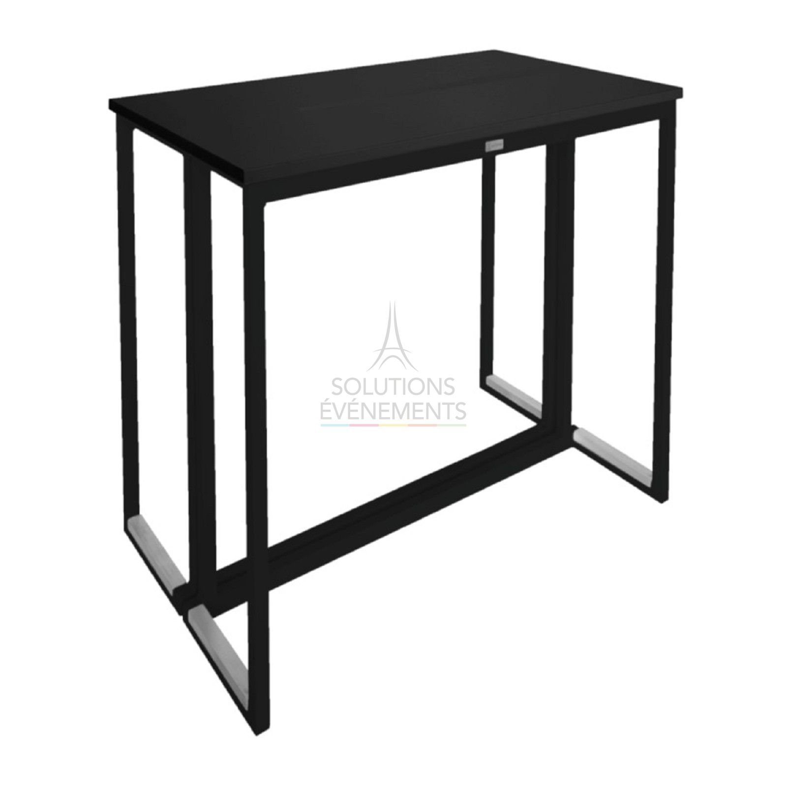 Table haute Kubo noire - plateau noir au design moderne