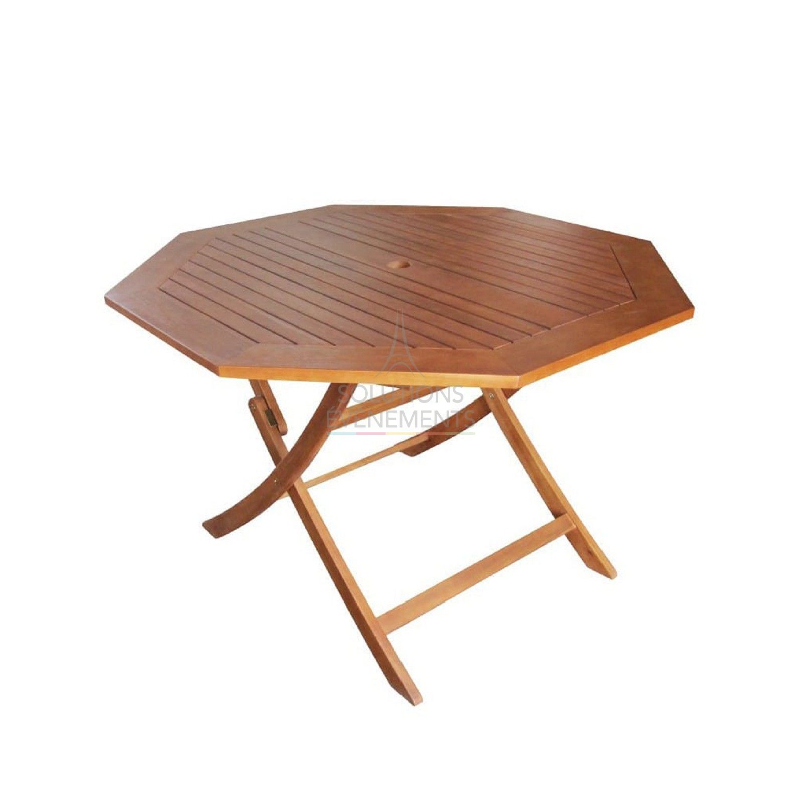 Location de table en acacia pliante 120cm