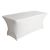 Rectangular table for 6 to 8 people with white cover