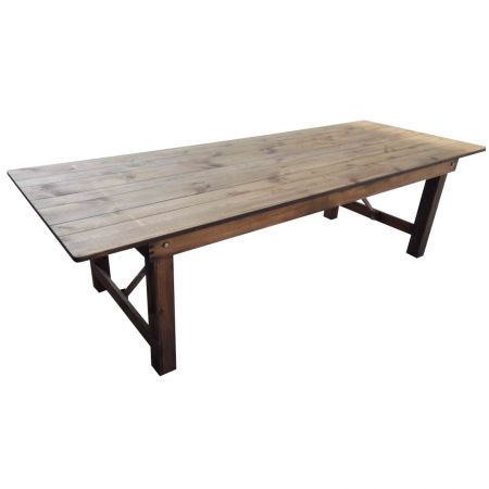 Table vintage rectangulaire en bois 8 personnes