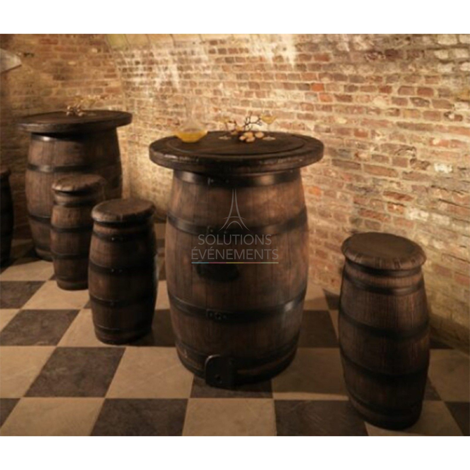 Tabouret de bar tonneau JACK - Visuel 2